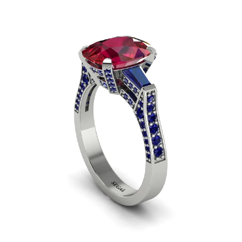 Women’s premium engagement ring-Exclusive Handmade Ruby Geometrical Engagement Ring - Yolanda No. 72