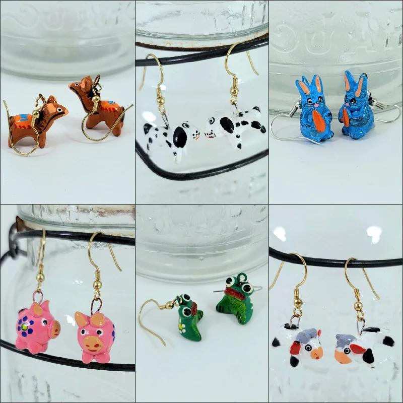 Women’s hoop earrings-Adorable Animal Earrings