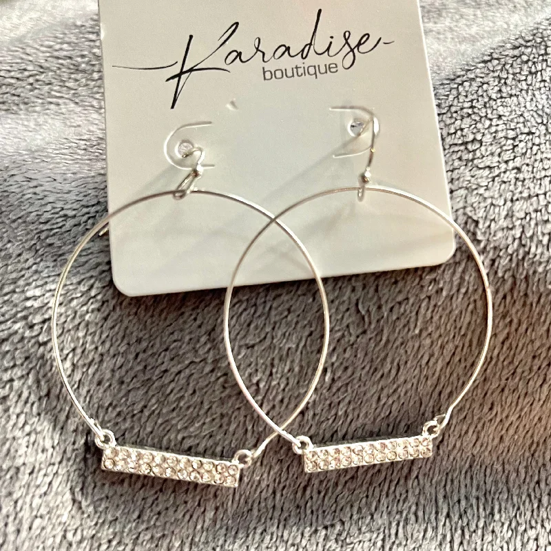 Women’s silver drop earrings-Dream Jewel Hoop Earrings