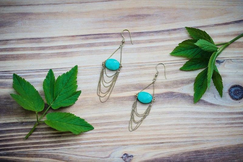 Women’s hoop earrings-Off the Chain Earrings Aqua