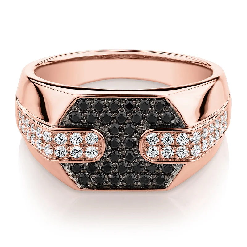 Women’s gemstone rings-Dress ring with 0.63 carats* of diamond simulants in 10 carat rose gold