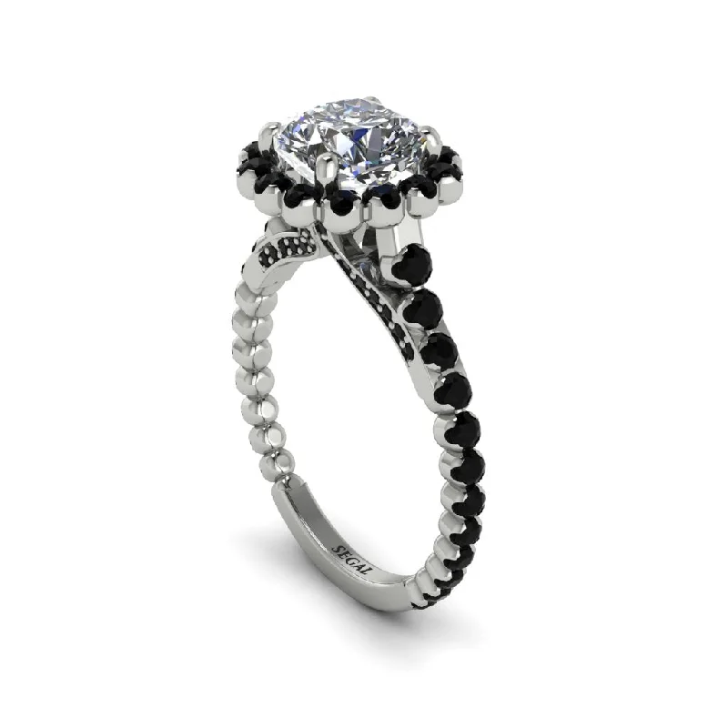 Women’s unique engagement ring setting-Modern Diamond Cushion Cut Engagement Ring - Uma No. 33