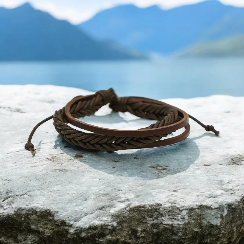 Women’s heart bracelet-BUCKSHOT - Men's Leather Multi-Strand Bracelet