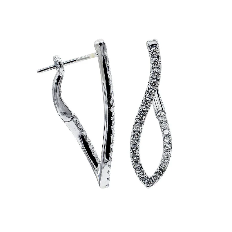 Women’s vintage earrings-0.68 ctw Diamond Curvy Hoop Earrings