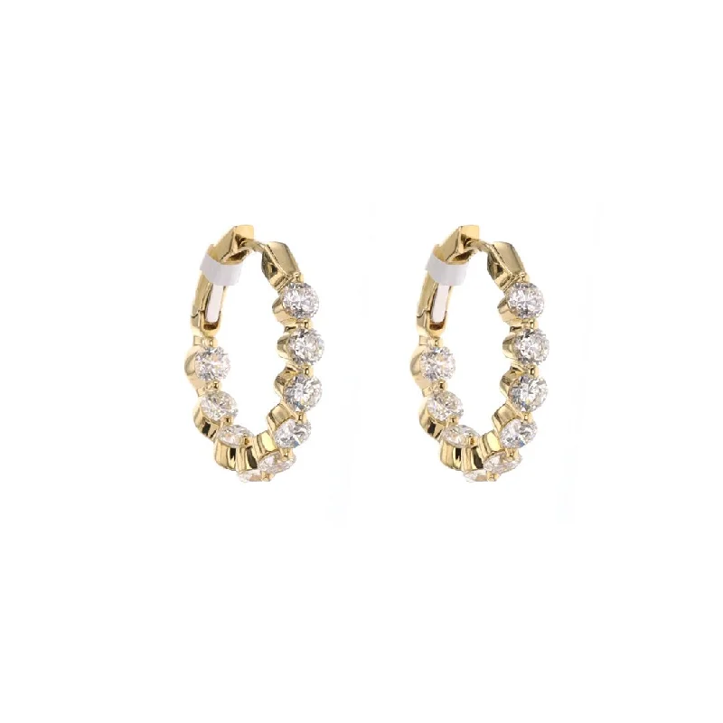 Women’s chic earrings-3.32 ctw Diamond 3/4" Inside-Out Hoop Earrings