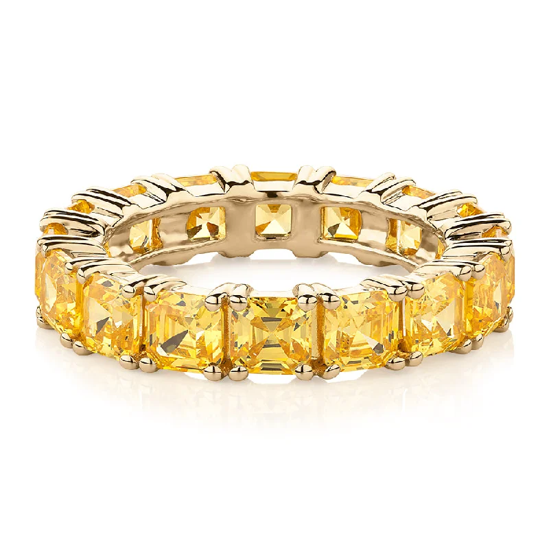 Women’s classic rings-All-rounder eternity band with 5.46 carats* of diamond simulants in 10 carat yellow gold