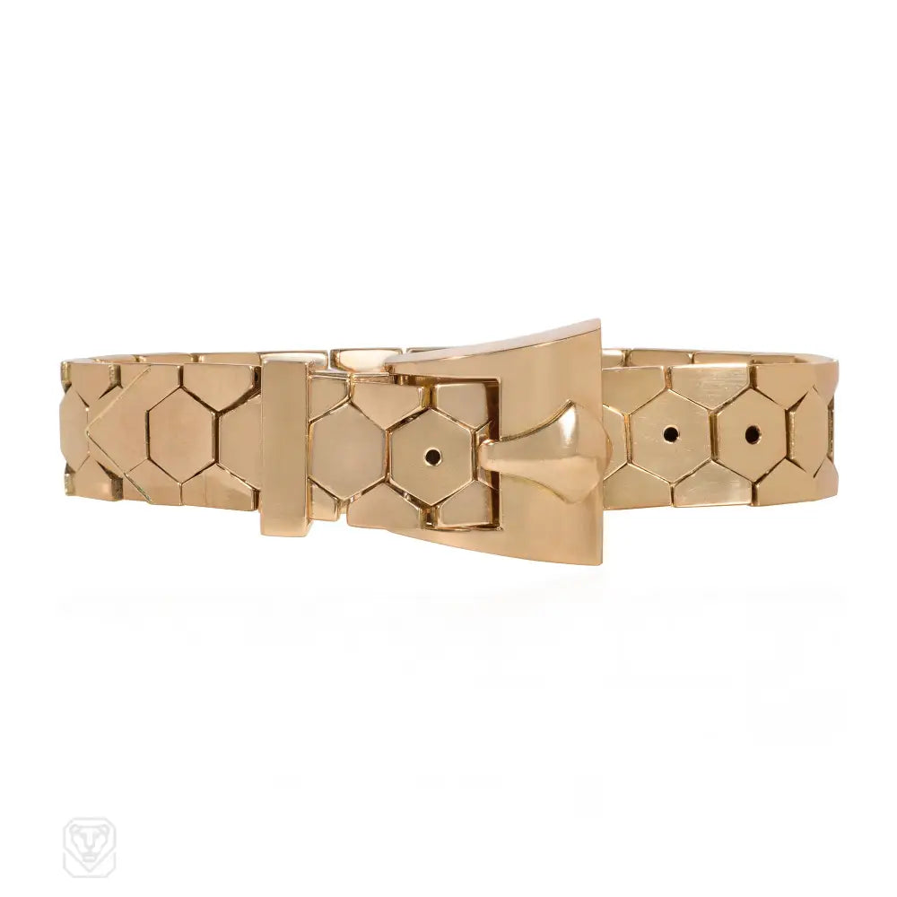 Women’s modern bracelet-Retro gold belt bracelet