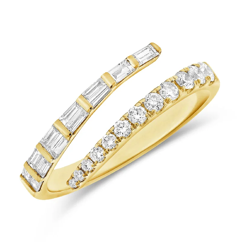 Women’s birthstone rings for women-Wrap Baguette Ring