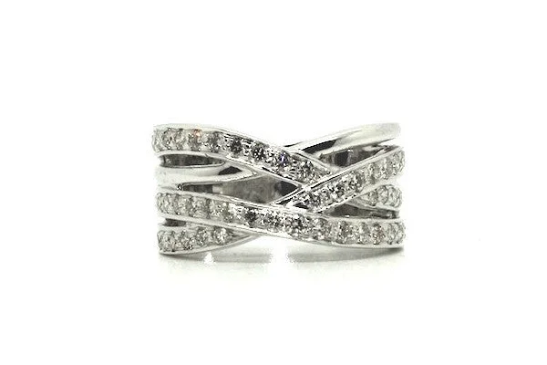 Women’s heart-shaped rings-Diamond Cross Over Ring