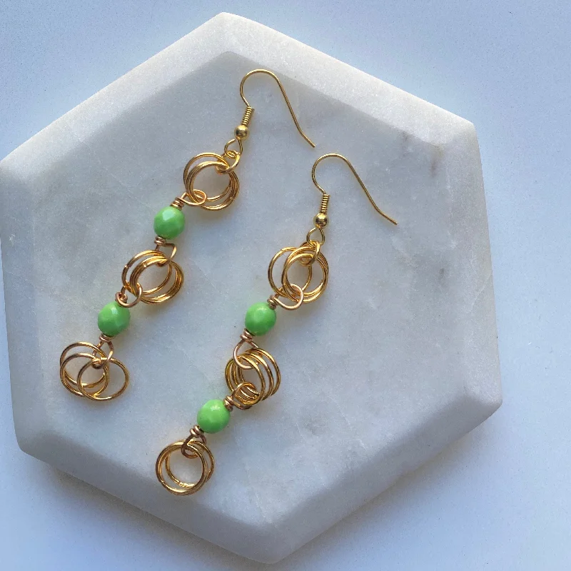 Women’s oval earrings-The Kiere Earrings in Opaque Green