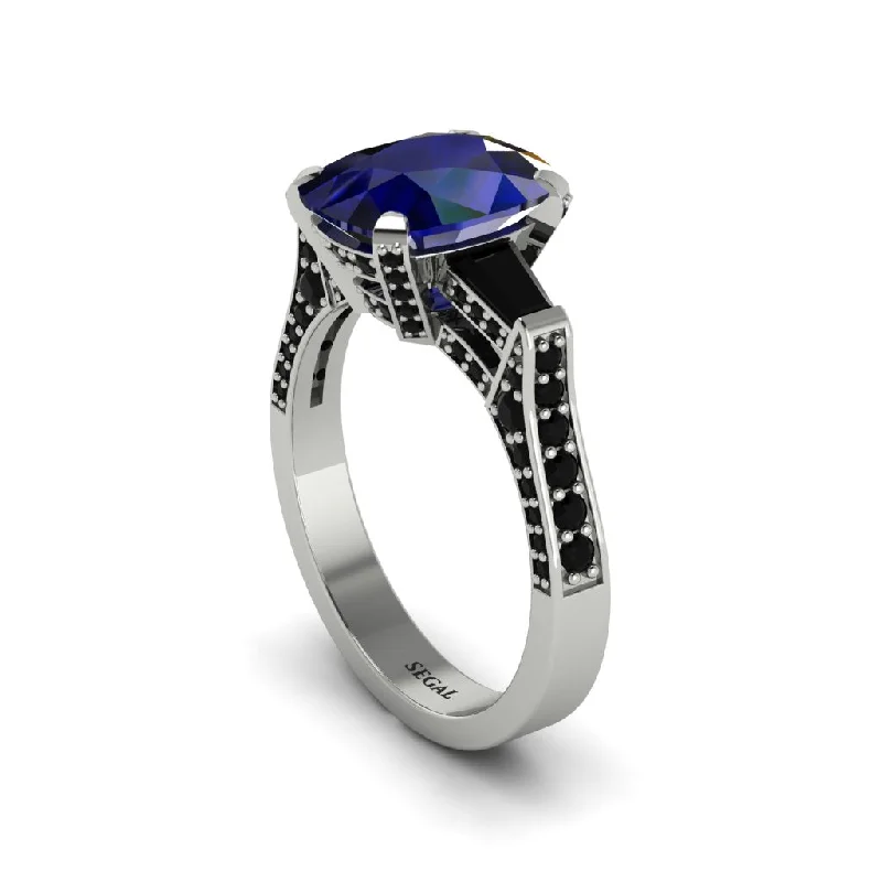 Women’s beautiful engagement ring-Exclusive Handmade Sapphire Geometrical Engagement Ring - Yolanda No. 45