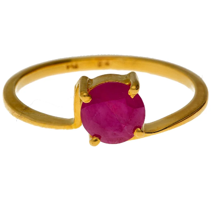 Women’s modern rings-22K Yellow Gold & Ruby Ring (Size 7)