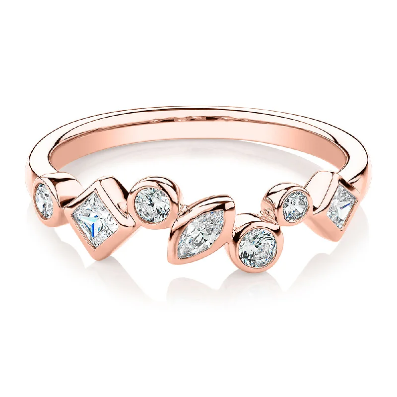 Women’s cocktail diamond rings-Dress ring with 0.48 carats* of diamond simulants in 10 carat rose gold