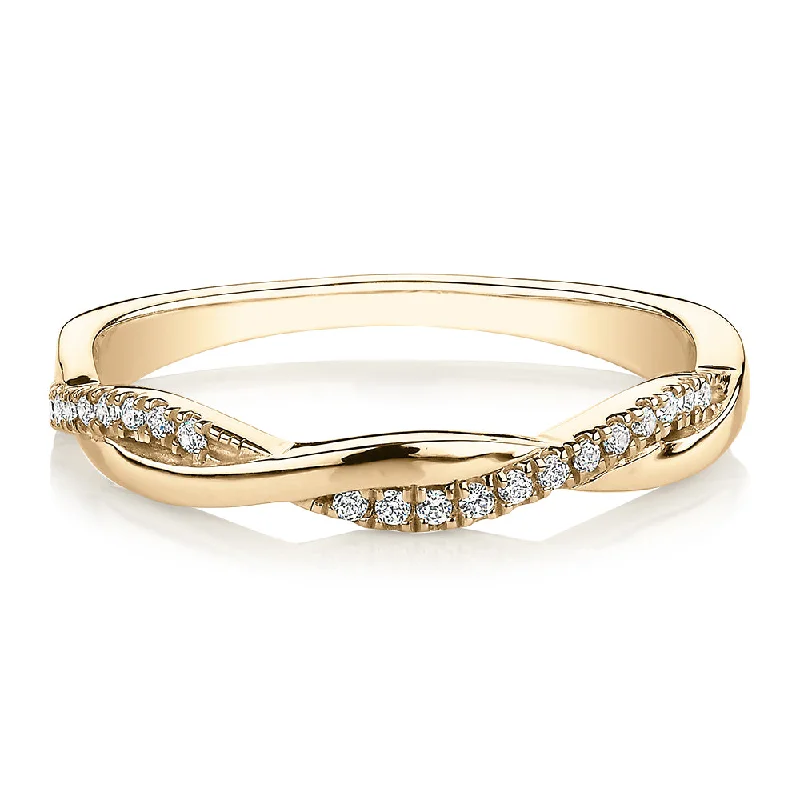 Women’s designer wedding rings-Round Brilliant wedding or eternity band in 14 carat yellow gold