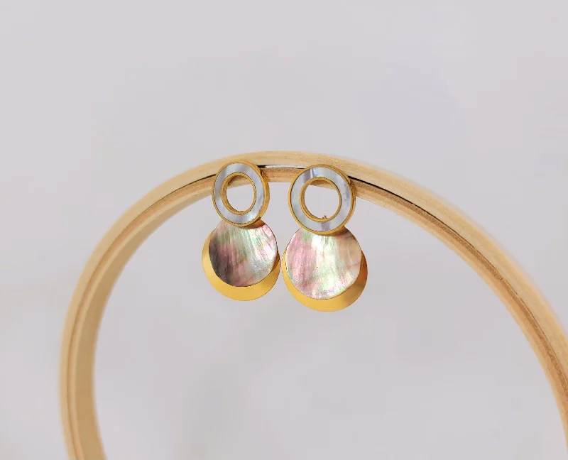 Women’s affordable earrings-Abalone Wheel Earrings