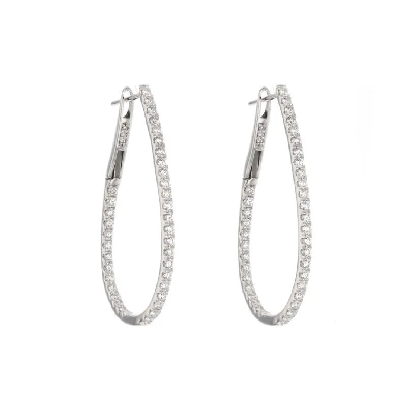 Women’s contemporary earrings-1.33 ctw Diamond Inside-out Hoop Earrings