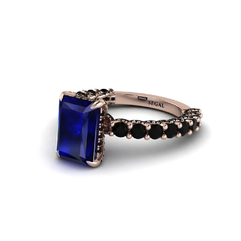 Women’s modern engagement ring-Vintage Radiant Cut Sapphire Engagement Ring - Renee No. 44