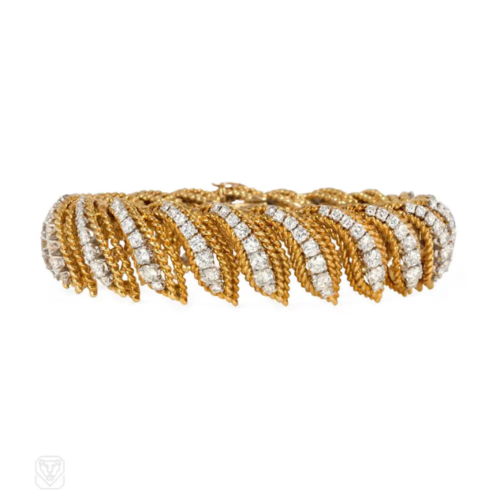 Women’s custom charm bracelet-Gold and diamond "flamme" bracelet, Van Cleef & Arpels, Paris