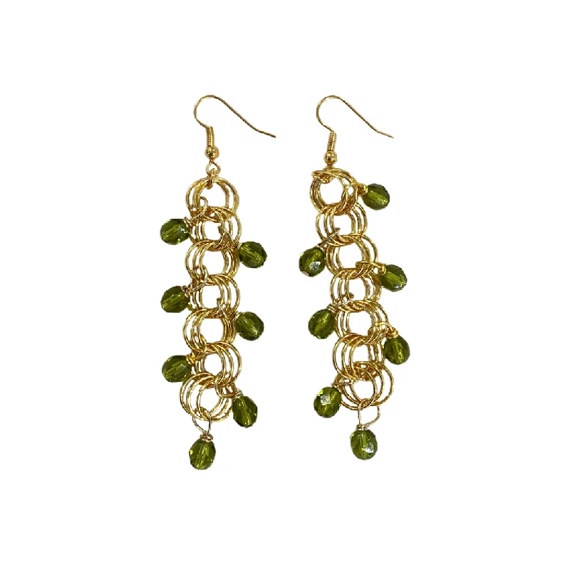 Women’s stud-drop earrings-The Renee Earrings in Olive