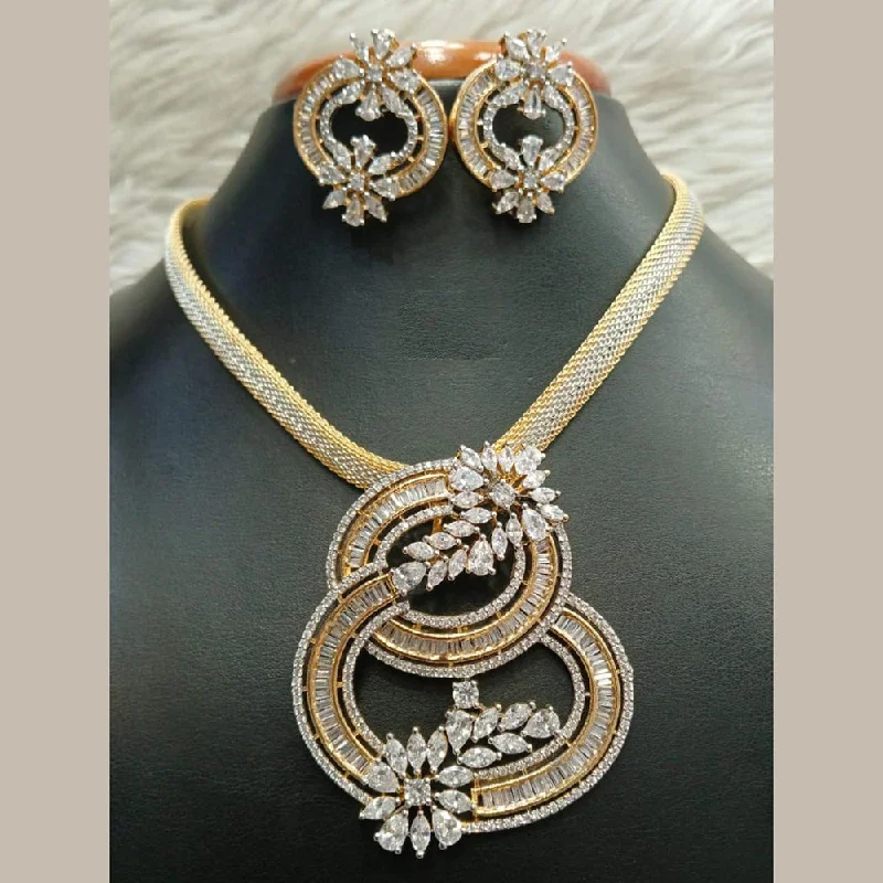 Women’s symbol necklaces-Jain Jewellers Gold Plated AD Necklace Set