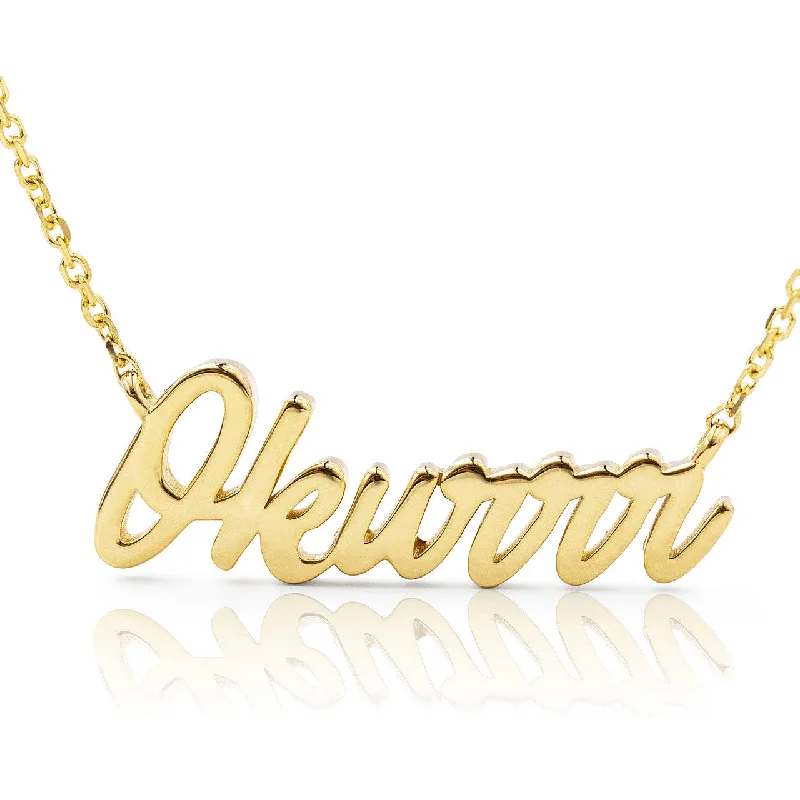 Women’s celebrity necklaces-10k Gold Okurrr Statement Necklace