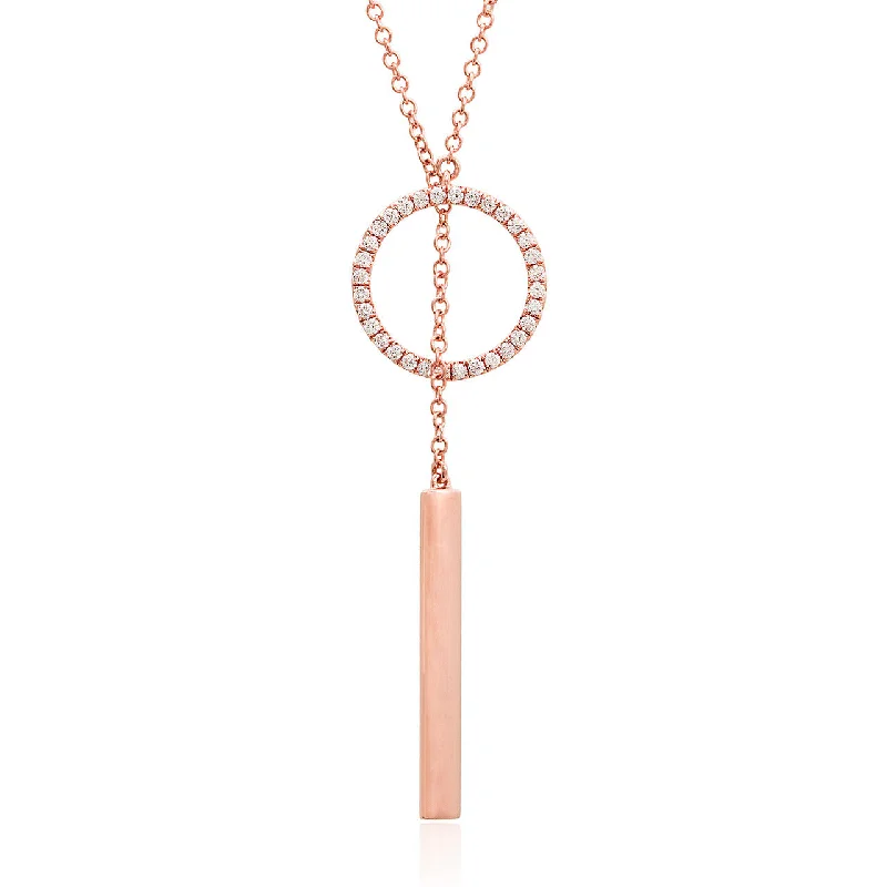 Women’s luxury diamond necklaces-18k Rose Gold 0.34ct Diamond Circle Necklace