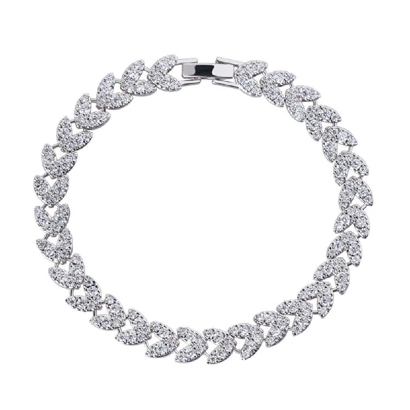 Women’s double-layer bracelet-Heart CZ Tennis Bracelet with White Diamond Cubic Zirconia