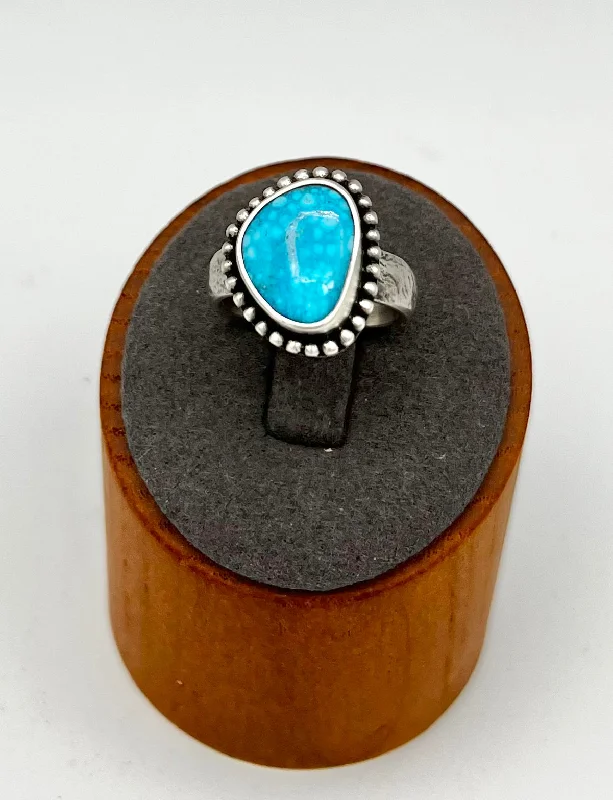 Women’s simple rings-Ring- Nomad Electric Kingman Turquoise