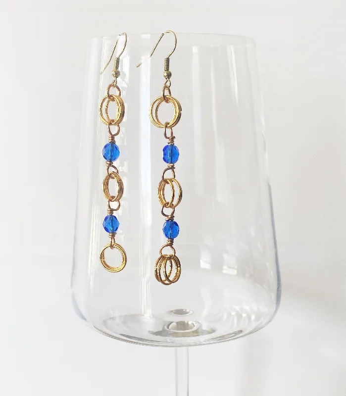 Women’s bridal earrings-The Kiere Earrings in Light Cobalt Blue