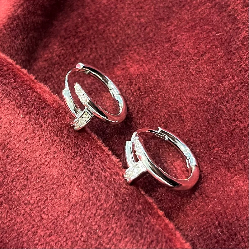 Women’s unique hoop earrings-Nailed It Pass Through Detailed Hoop Earrings