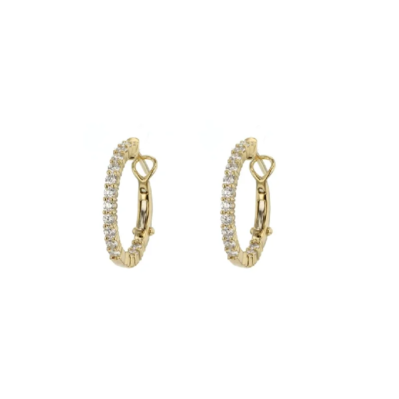 Women’s large stud earrings-1.00 ctw Diamond 0.60" Inside-Out Hoop Earrings