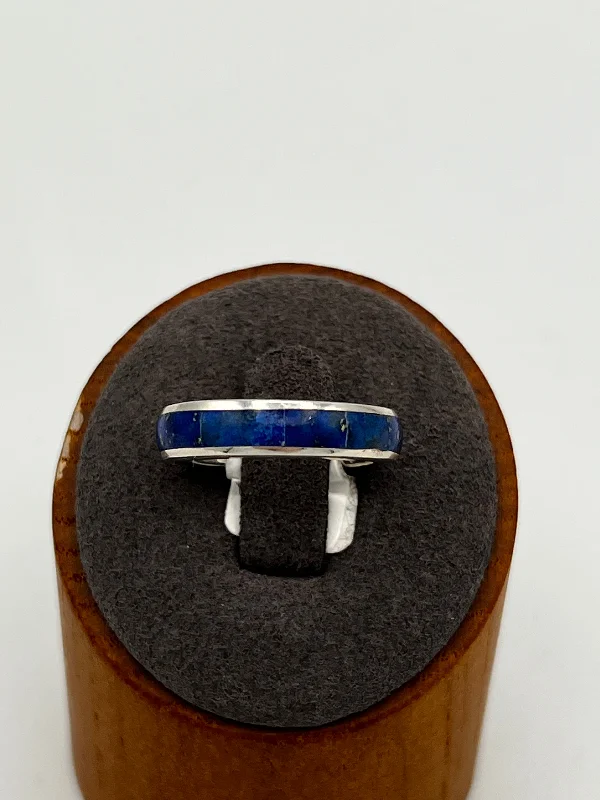 Women’s custom-made rings-Lapis inlay Ring