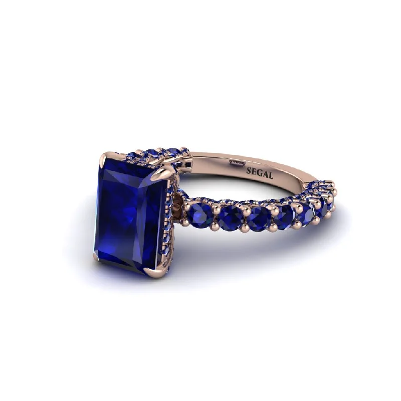 Women’s unique engagement ring-Vintage Radiant Cut Sapphire Engagement Ring - Renee No. 74