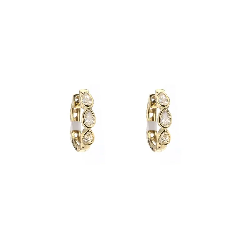 Women’s geometric drop earrings-0.60 ctw Diamond Bezel Set Pear Earrings