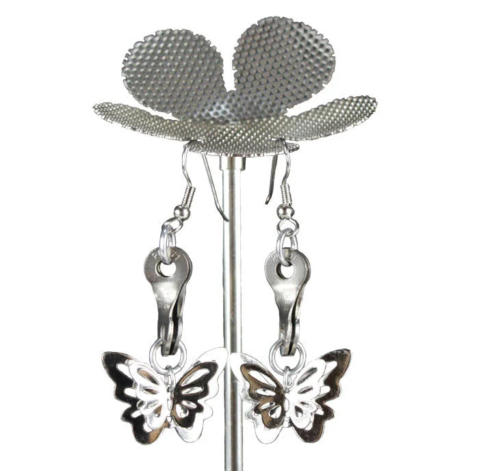 Women’s fashionable earrings-Stainless Steel Butterfly Earrings