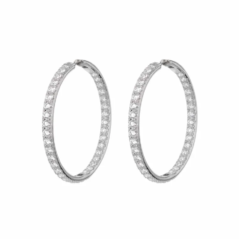 Women’s art-deco earrings-5.09 ctw Diamond Inside-Out Hoop Earrings