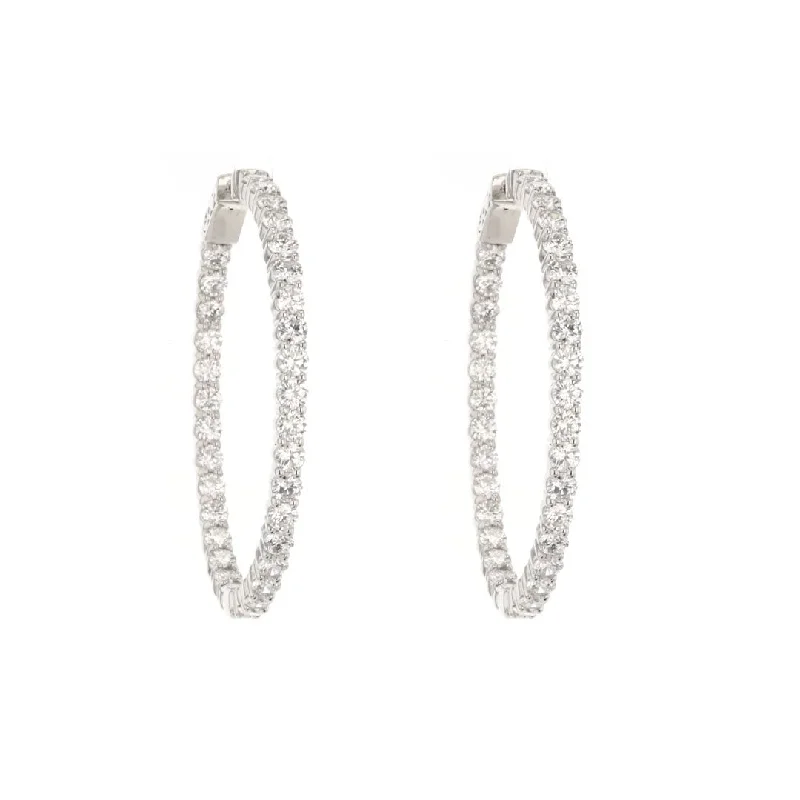 Women’s sparkly earrings-7.05 ctw Diamond 1.75" Inside-Out Hoop Earrings