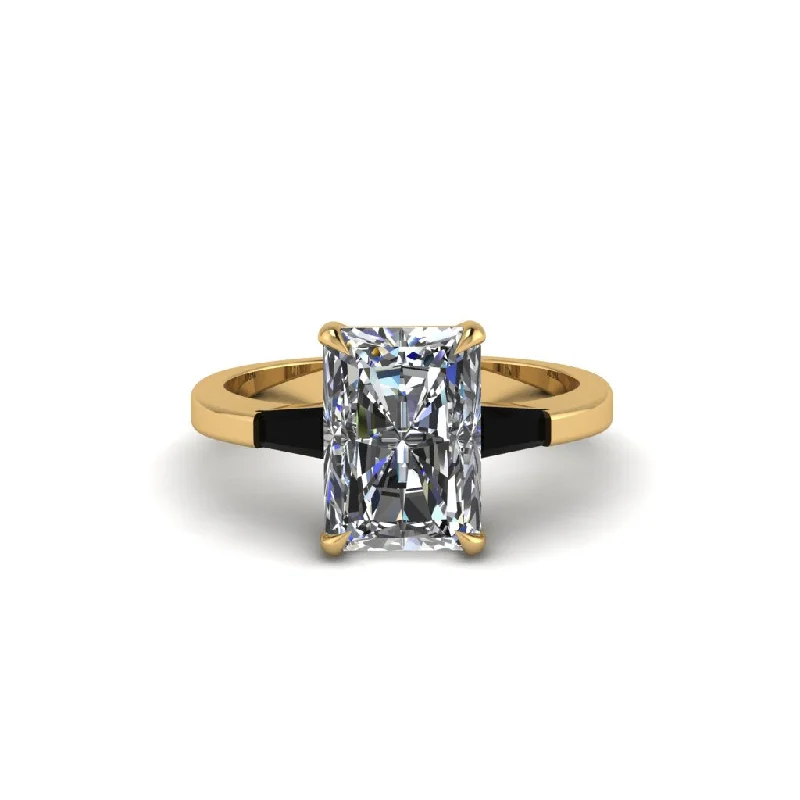 Women’s custom-designed engagement ring-Three Stone Radiant Cut Diamond Engagement Ring - Hillary No. 31