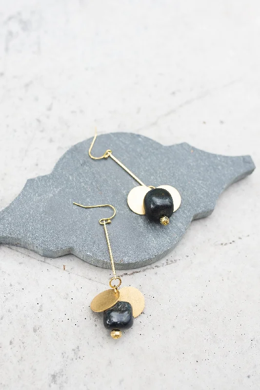 Women’s affordable earrings-Black Hawkeye Earrings