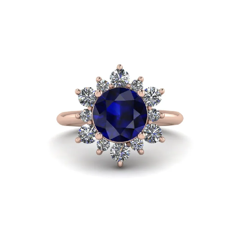 Women’s vintage-inspired engagement ring-Vintage Sapphire Snowflake Engagement Ring - Priscilla No. 14