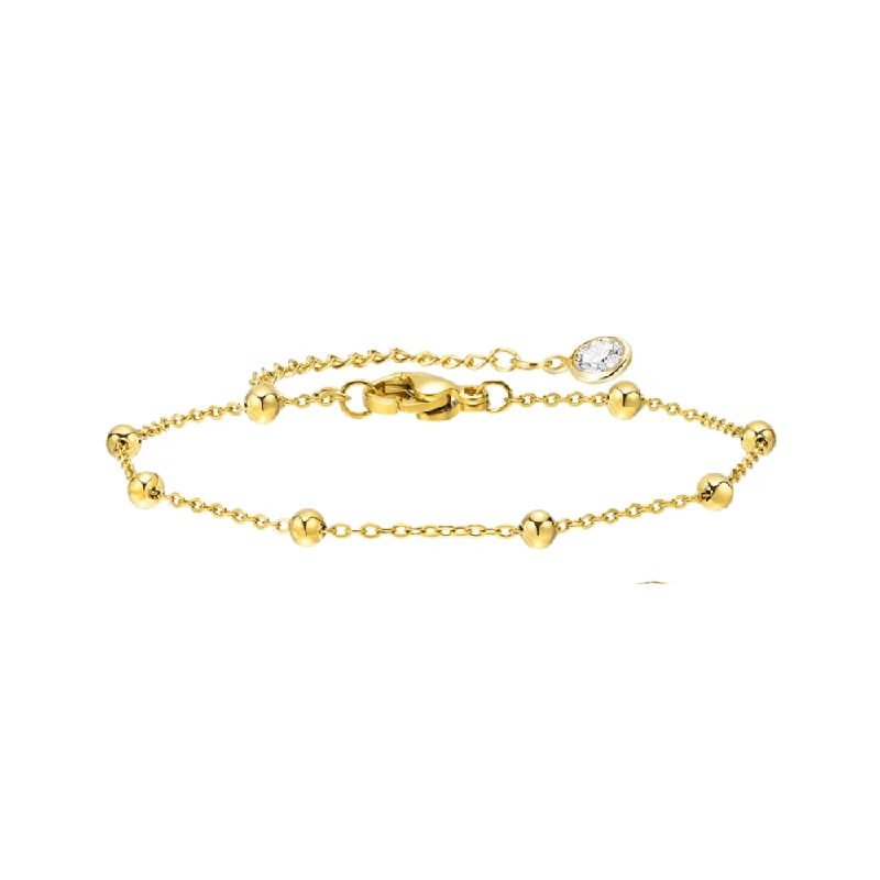 Women’s crystal bracelet-Beaded Link Bracelet with Adjustable Chain