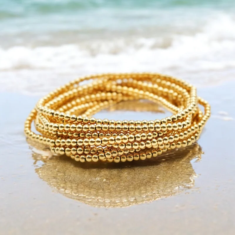 Women’s infinity bangle-Gold Filled 3mm Ball Bracelet