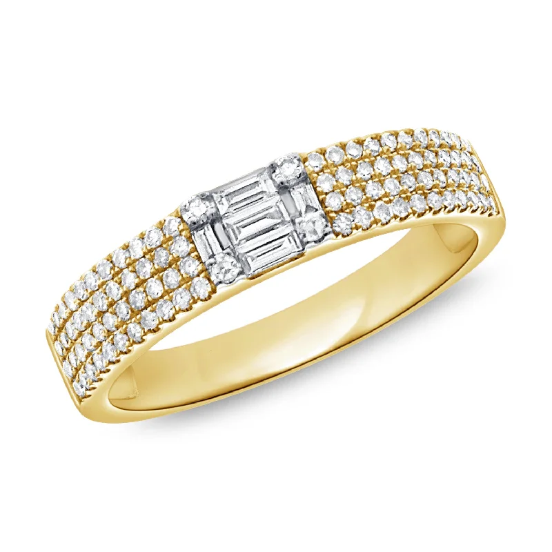 Women’s oval rings-Four Row Diamond Ring