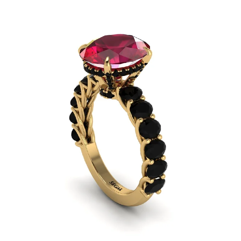 Women’s cushion-cut diamond engagement ring-4ct Oval Cut Ruby Engagement Ring - Xena No. 40