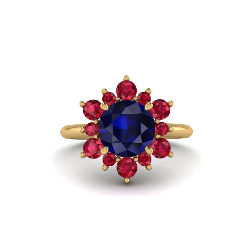 Women’s vintage-style engagement ring-Vintage Sapphire Snowflake Engagement Ring - Priscilla No. 58