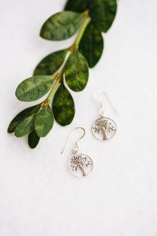 Women’s flower earrings-Delicate Sapling Earrings