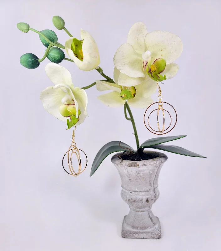 Women’s art-deco earrings-Triple Orb Earrings