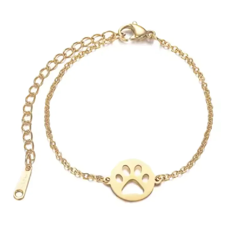 Women’s fashionable bracelet-LoveyPaws Link Charm Paw Print  Bracelet