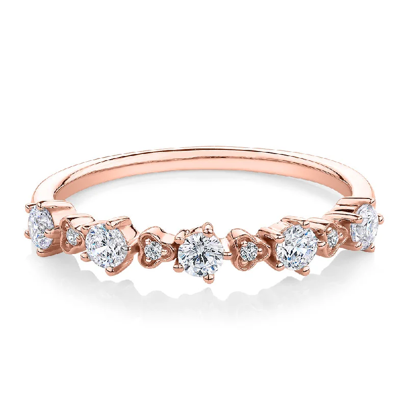 Women’s bridal rings-Wedding or eternity band with 0.32 carats* of diamond simulants in 10 carat rose gold