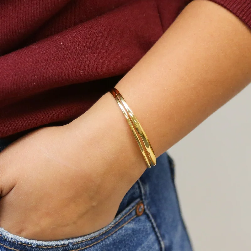 Women’s tennis bangle-GOLDEN HALOS - Accent Bracelet